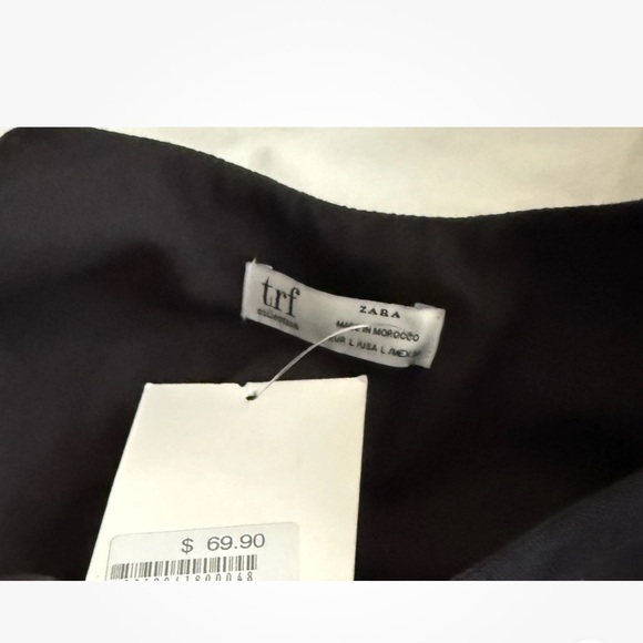 Zara Dress Womens Size Large Black Linen MIDI Aline Scoop Neckline Shirt - Picture 7 of 11